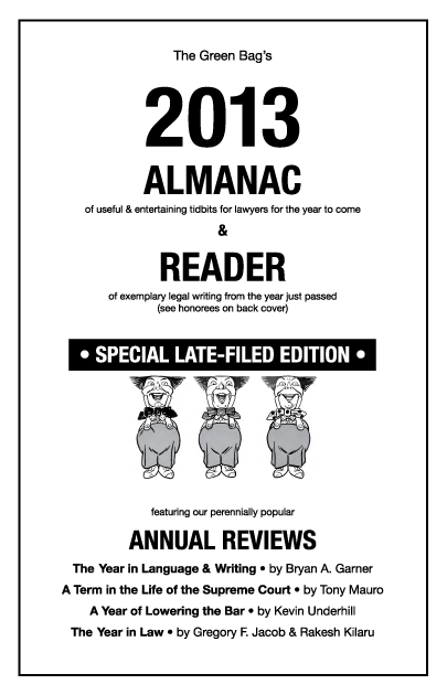 Green Bag Almanac and Reader cover 2013
