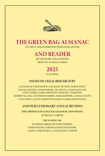 Green Bag Almanac and Reader cover 2025
